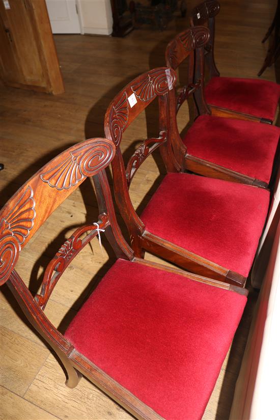 A set of four William IV mahogany dining chairs